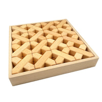 32-Piece Wooden X-Shape Building Blocks Set with Storage Tray - BIG FRENCHIES