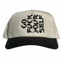 Go Fuck Your Self Custom Embroidered SnapBack Cream/Black