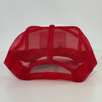 Cock Out Funny on a Red Mesh Trucker Mesh SnapBack Hat Cap Custom Embroidered