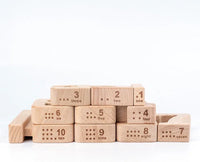 32 Pcs Wooden Math Number Building Blocks Set with Tray - BIG FRENCHIES