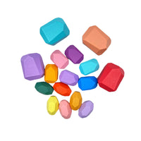 16 Pcs Wooden Stone Balancing Stacking Blocks in Pastel/Macaron Colors - BIG FRENCHIES