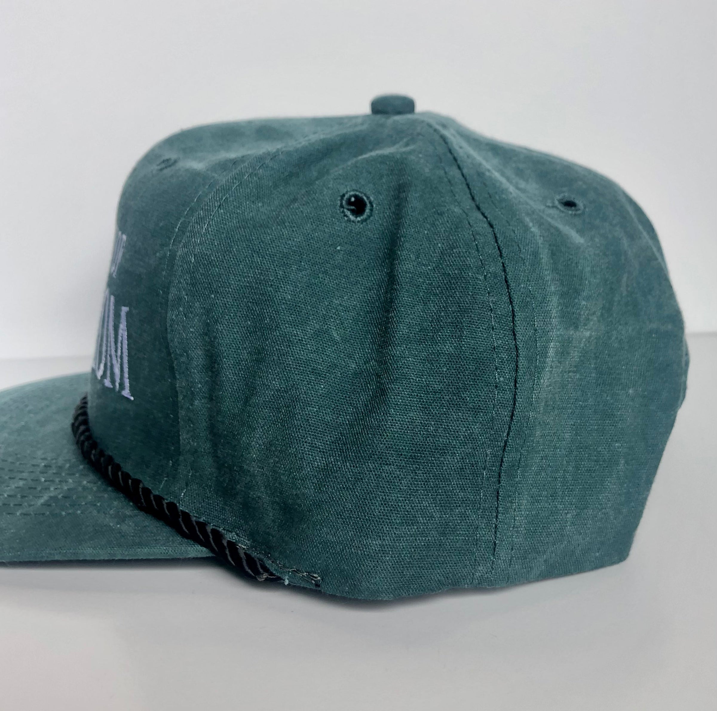 University of Your Mom SnapBack Custom Embroidered Stone washed green