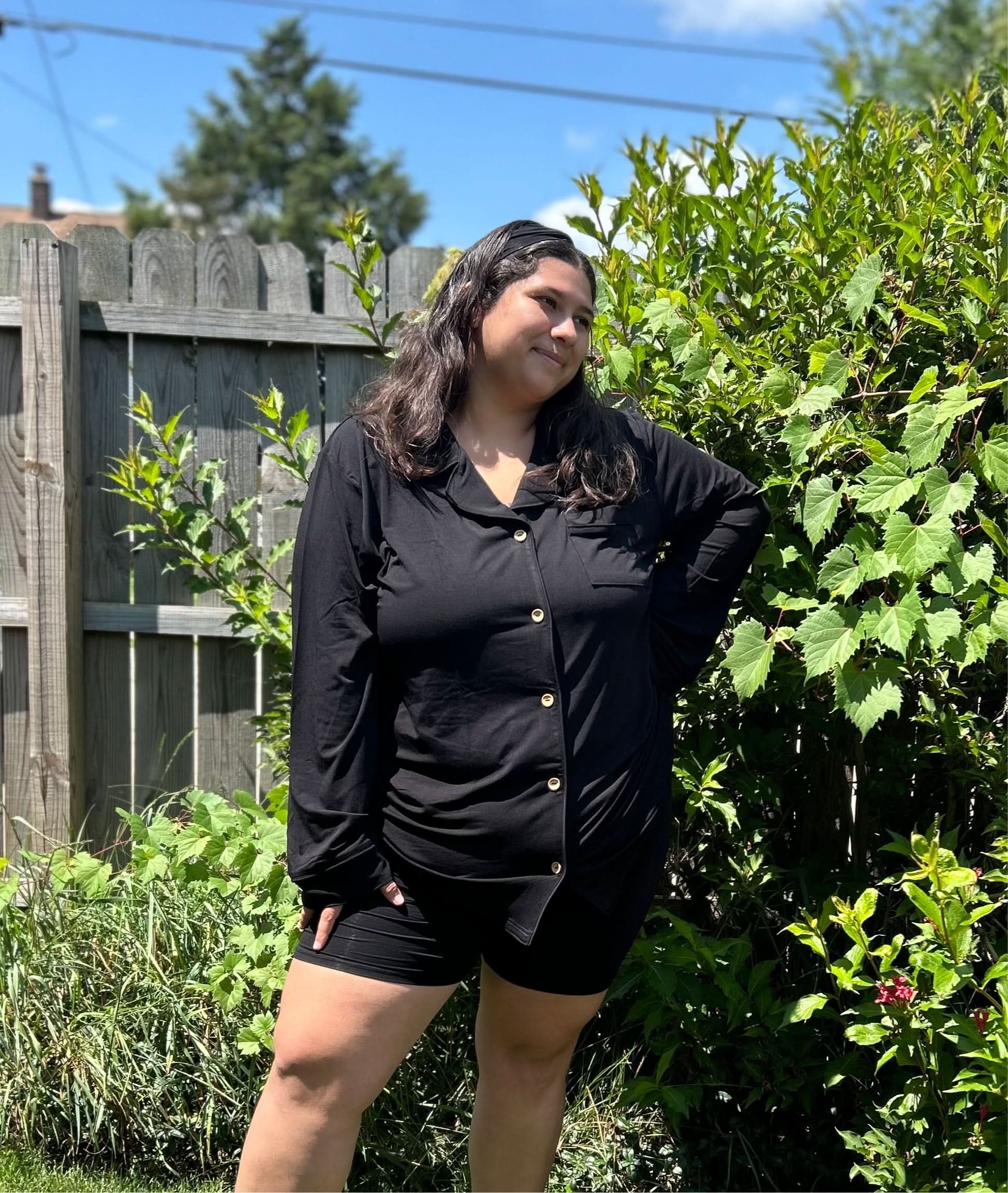 Nightfall | Adult Button Pajama Top White Trim