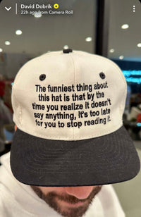 The Funniest thing about this hat custom embroidered vintage Strapback cap hat meme funny