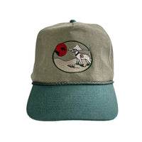 OSH Hunting Dog Scenery Duck Rope Tall Crown Snapback Cap Hat Custom Embroidered