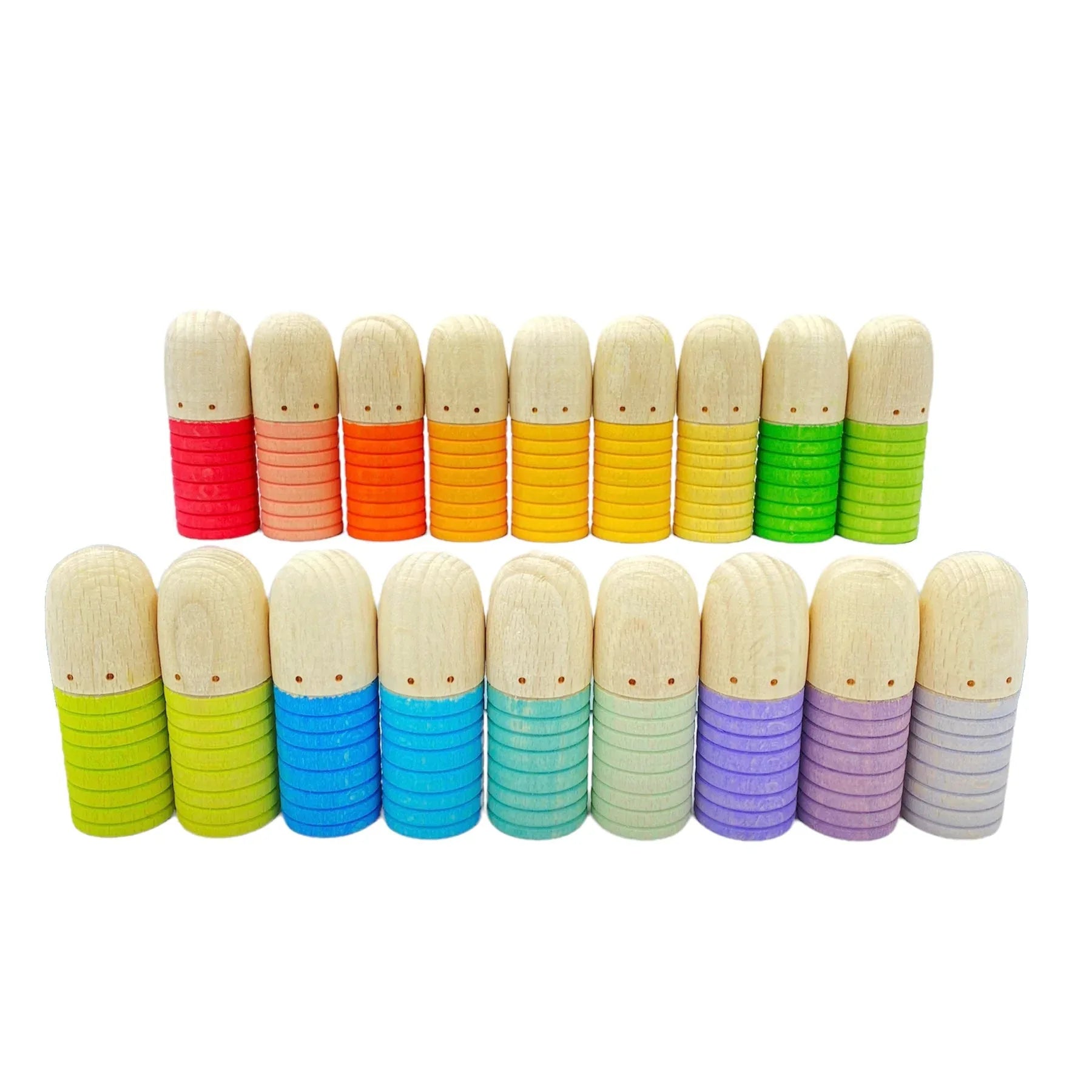 18 Pcs STAINED Wooden Brots Set - BIG FRENCHIES