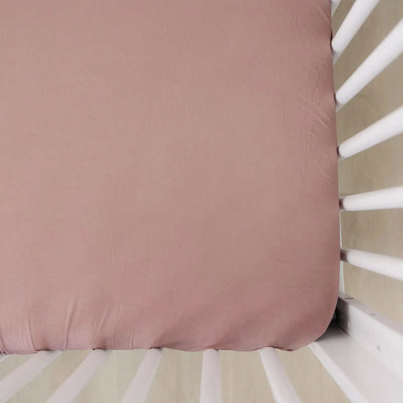 Dusty Rose Bamboo Stretch Crib Sheet - BIG FRENCHIES