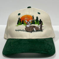 Deer Hunting Green Brim Snapback Cap Hat Custom Embroidered