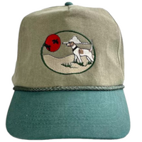 OSH Hunting Dog Scenery Duck Rope Tall Crown Snapback Cap Hat Custom Embroidered