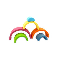 6 Pcs Small Rainbow Stacking Blocks in Pastel/Macaron Colors - BIG FRENCHIES