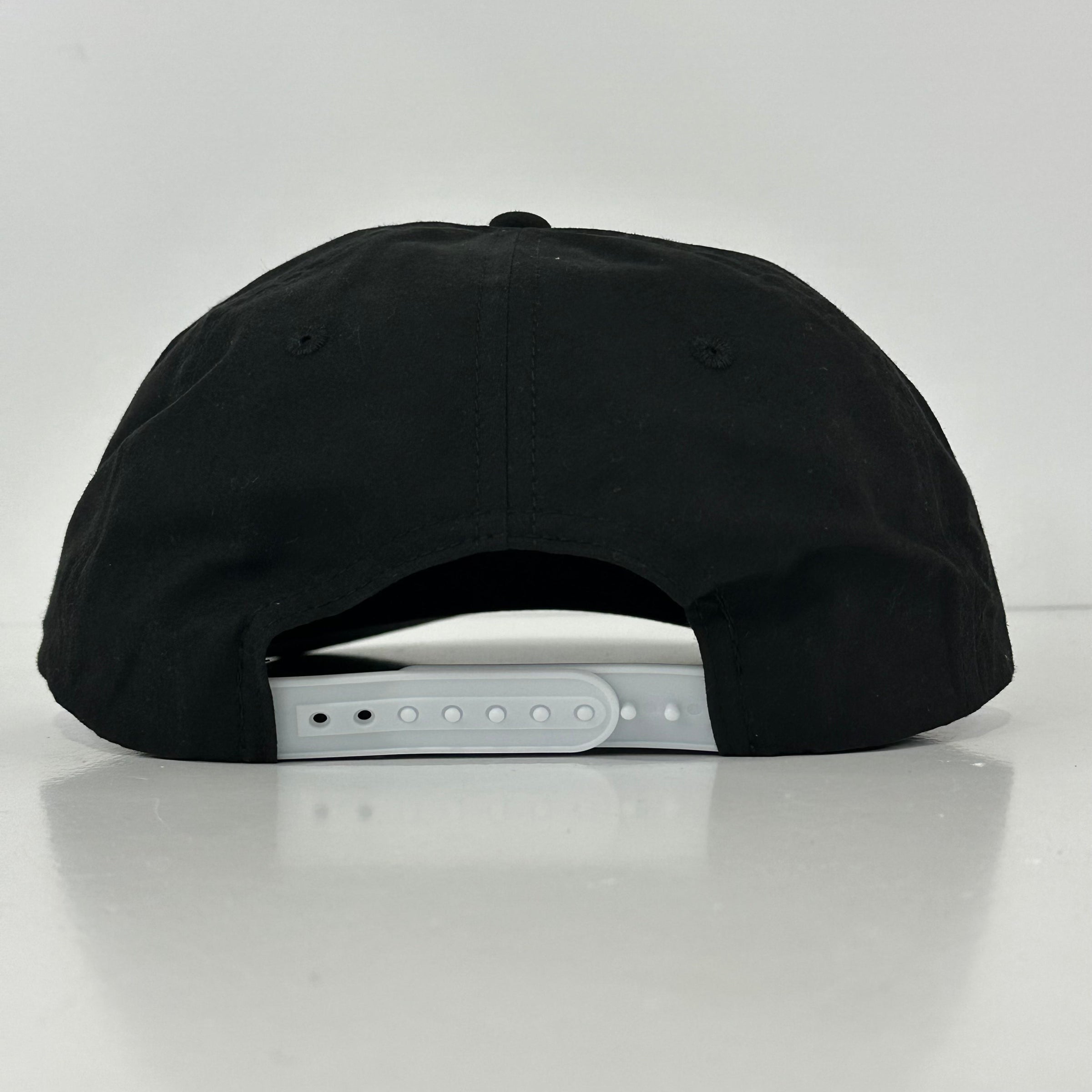 LUBBOCK'S VERY BIG SHOES Mid Crown Rope Retro Black SnapBack Cap Hat Custom Embroidered Collab PotentFrog