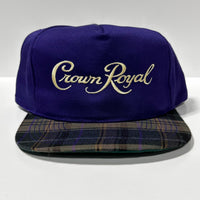 CROWN Vintage Purple Plaid Brim Mid Crown SnapBack Cap Hat Custom Embroidered