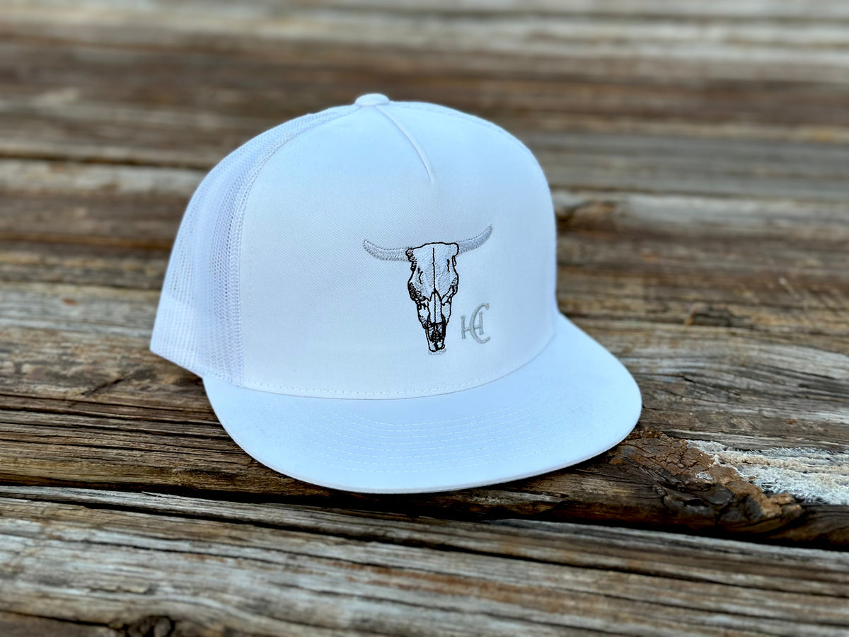 Cow Skull Flat Bill White - BIG FRENCHIES