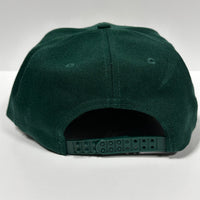 PIMP IT Green Wool Vintage SnapBack Baseball Cap Hat Green Under Brim Custom Embroidered