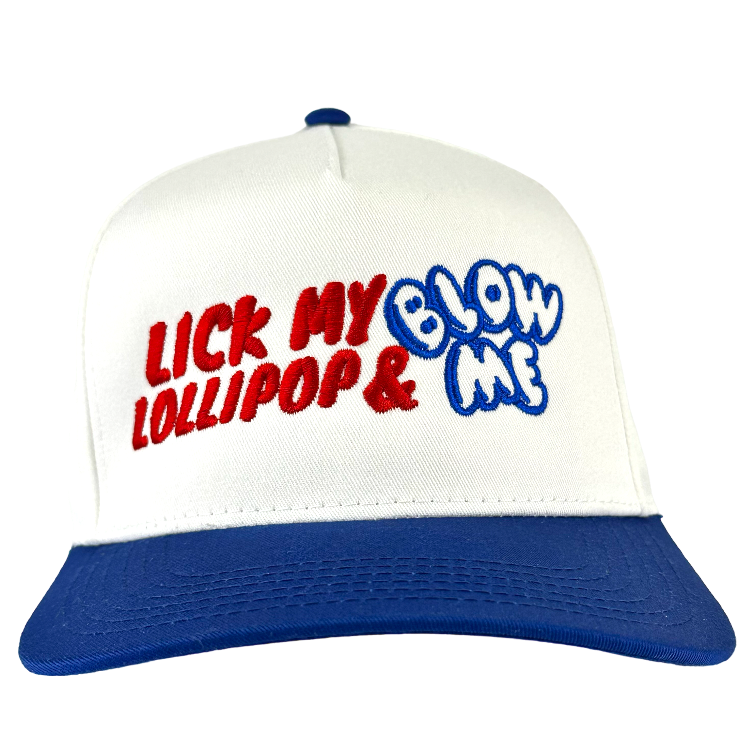 LICK MY LOLLIPOP Funny SnapBack Cap Inappropriate Hat Custom Embroidered Collab Rowdy Roger