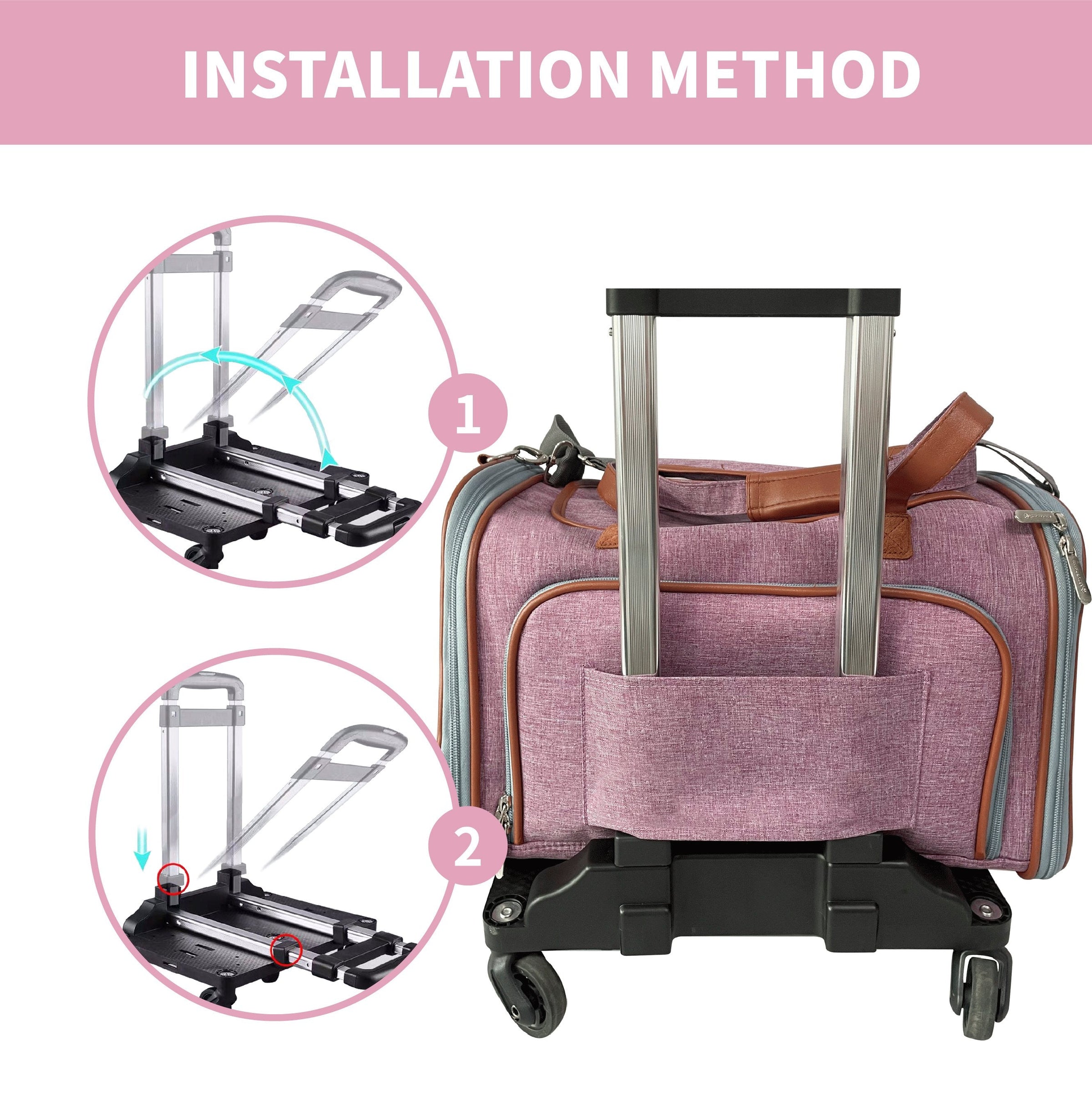 Mr. Peanut's Pet Carrier/Luggage Bag Spinner Wheelbase Luggage Cart - BIG FRENCHIES