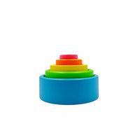 5 Pcs Wooden Stacking Nesting Cup Bowl Set in Pastel/Macaron Color - BIG FRENCHIES