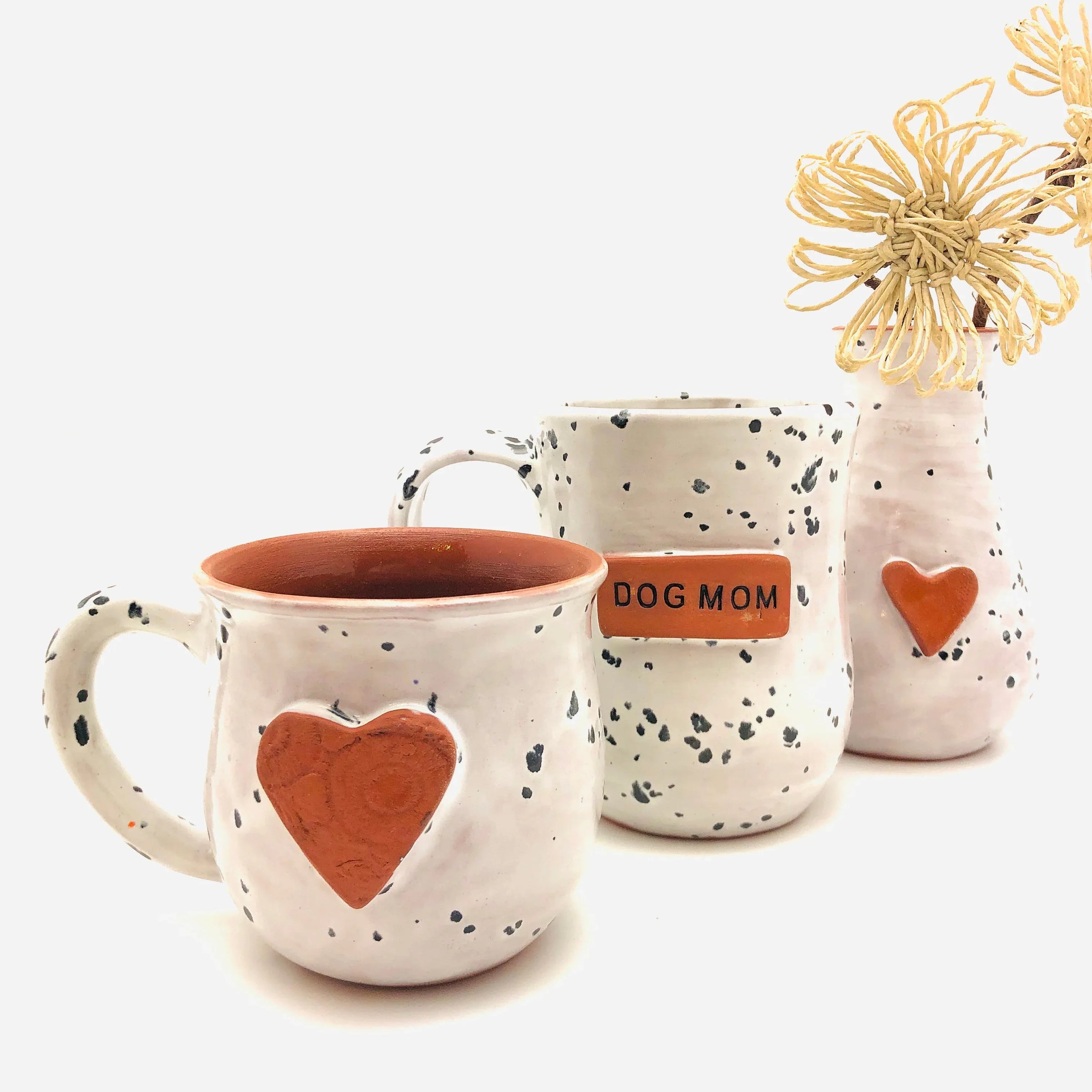 Calliope Heart Mug - Speckled White - BIG FRENCHIES