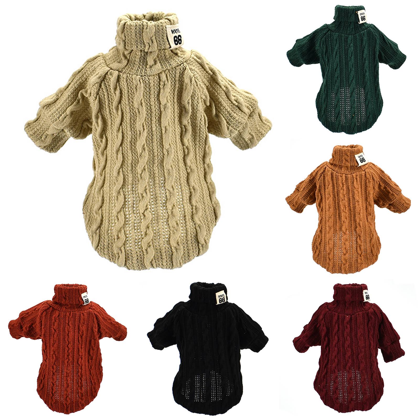 Winter Warm Knitted Turtleneck Sweater for Small Dogs or Cats - BIG FRENCHIES