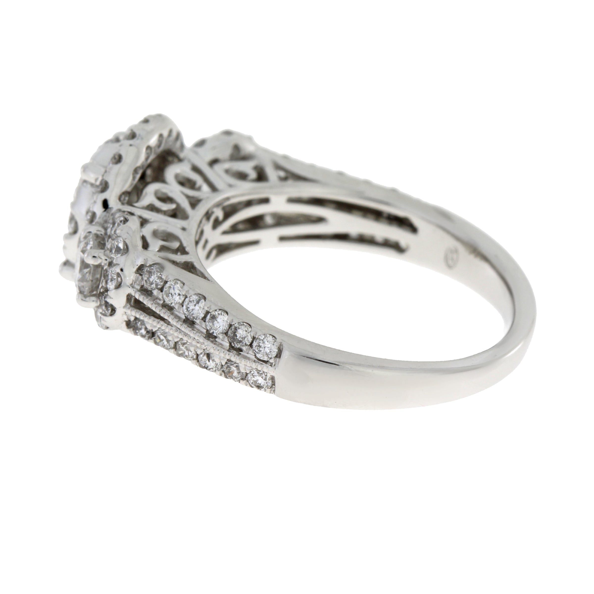 Natural 1.50ct Diamond 3 Stone Ring 14KT White Gold