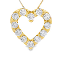 Lab Grown Diamond Heart Love Pendant 10KT Yellow Gold