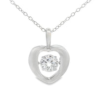 1.00ct Moissanite Heart Love Pendant Sterling Silver