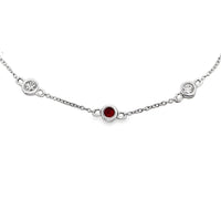 Genuine .25ct Ruby Diamond Bracelet 14KT White Gold