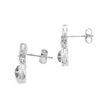 .47ct Quartz Diamond Dangle Earrings 10KT White Gold