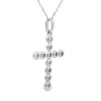 .12ct Diamond Cross Religious Pendant 14KT White Gold