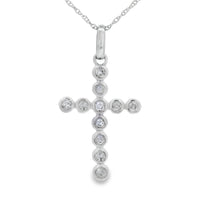 .20ct Diamond Cross Religious Pendant 14KT White Gold