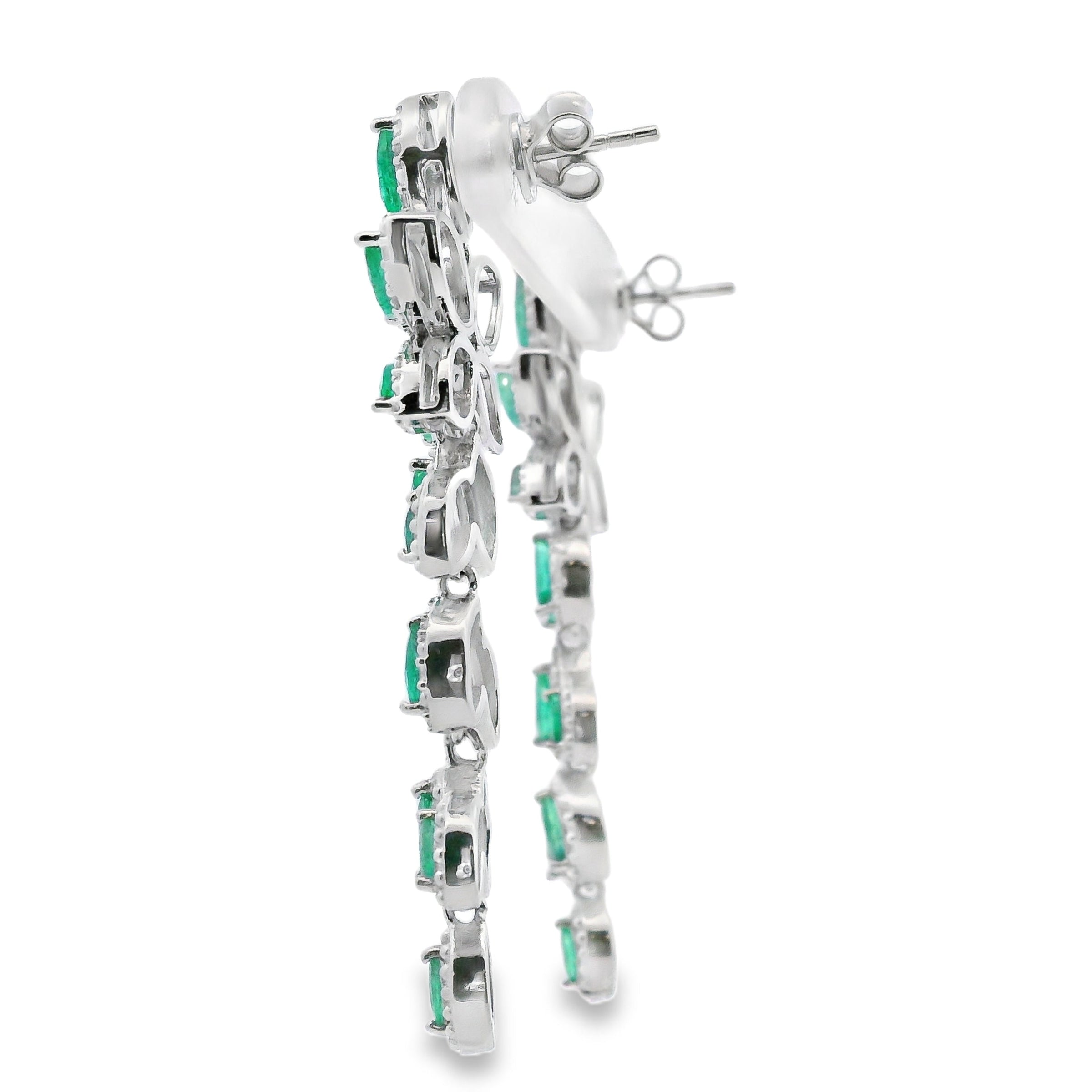 2.02ct Emerald Zircon Dangle Earrings Sterling Silver