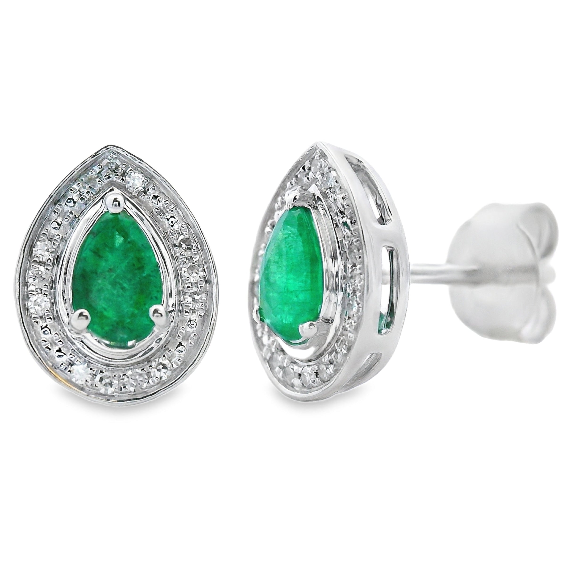 .45ct Emerald Diamond Stud Earrings 10KT White Gold