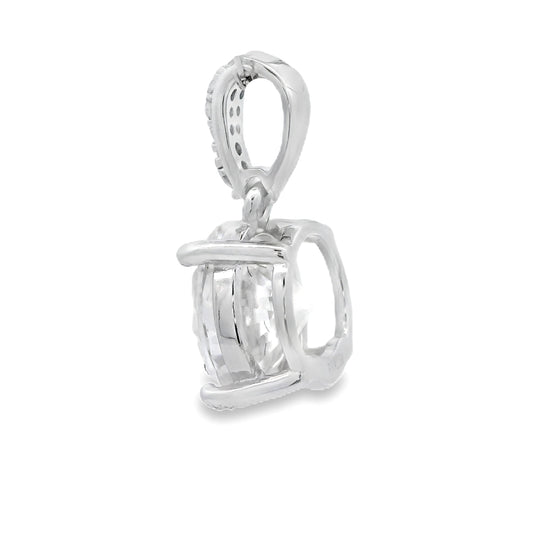 Natural 3.00ct Moissanite Pendant Sterling Silver