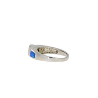 Cubic Zirconia Created Opal Ring Sterling Silver