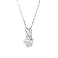 Natural .40ct Lab Grown Diamond Pendant 14KT White Gold