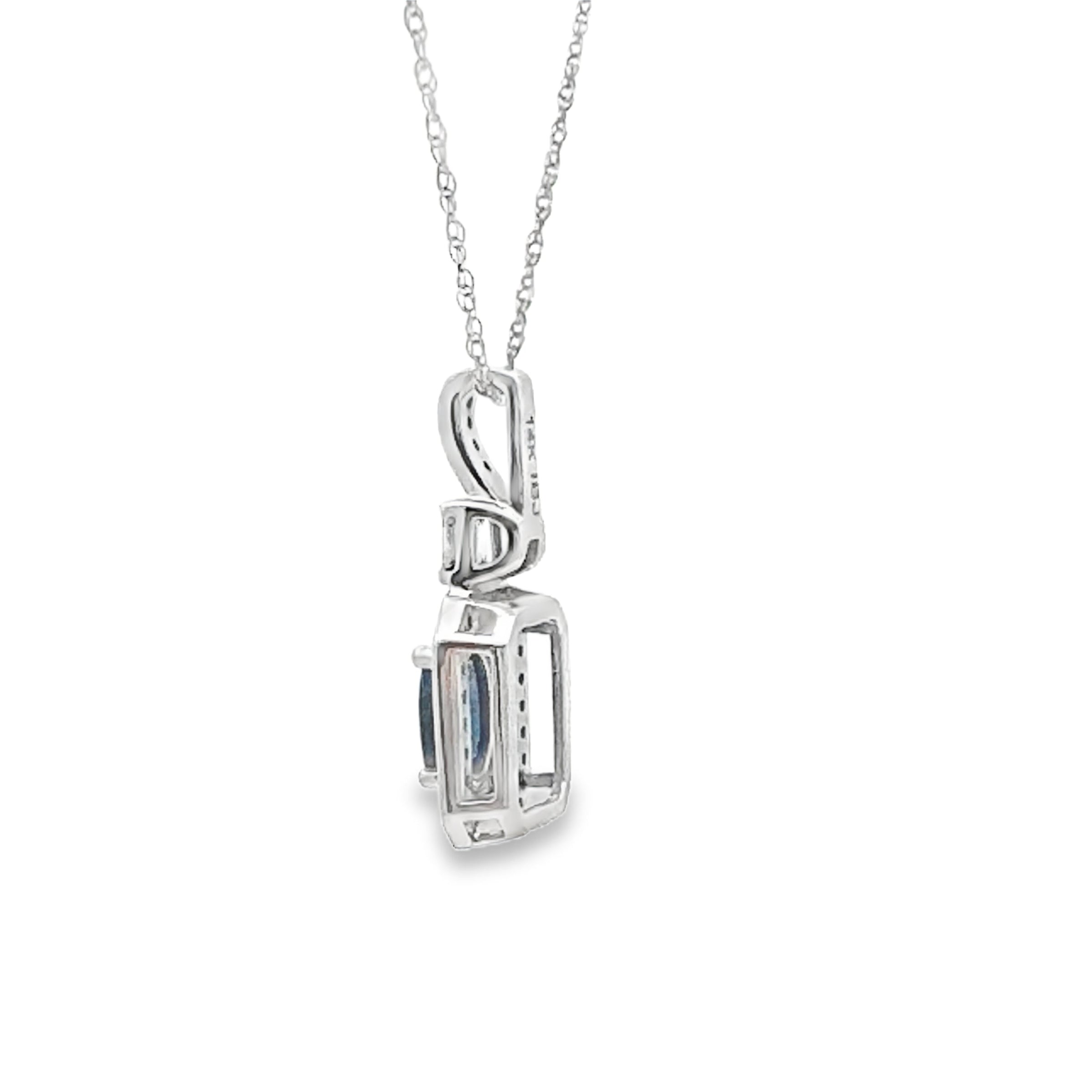 .72ct Sapphire Diamond Fashion Pendants 14KT White Gold