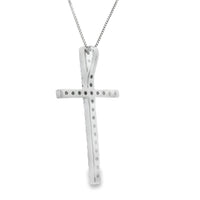 .38ct Diamond Cross Religious Pendant 14KT White Gold