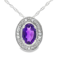 .49ct Amethyst Diamond Fashion Pendants 10KT White Gold