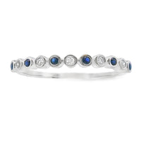 Sapphire Diamond stackable band set 14KT White Gold