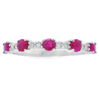 .70ct Ruby Diamond Wedding Band Ring 10KT White Gold