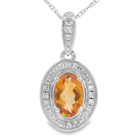 .48ct Citrine Diamond Fashion Pendants 10KT White Gold