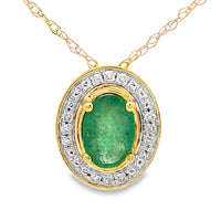.46ct Emerald Diamond Fashion Pendants 10KT Yellow Gold