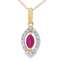 .26ct Ruby Diamond Fashion Pendants 10KT Yellow Gold