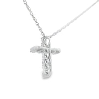 .12ct Diamond Cross Religious Pendant 10KT White Gold
