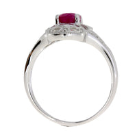 Natural 1.05ct Ruby Diamond Ring 10KT White Gold
