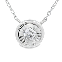 Natural .25ct Lab Grown Diamond Pendant Sterling Silver