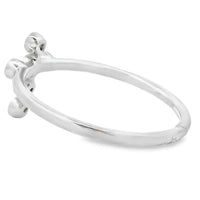 Genuine .12ct Ruby Cross Ring 14KT White Gold