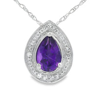 .37ct Amethyst Diamond Fashion Pendants 10KT White Gold