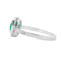 Genuine .53ct Chalcedony Diamond Ring 10KT White Gold