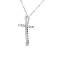 .10ct Diamond Cross Religious Pendant 14KT White Gold
